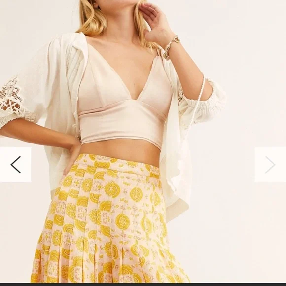 Free People Pink and Yellow Wide Leg Printed Pants - Picture 3 of 16